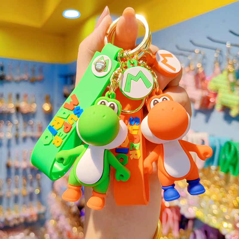 卡通遊戲周邊泡泡龍鑰匙扣掛件創意可愛汽車鑰匙小禮品鑰匙圈掛飾