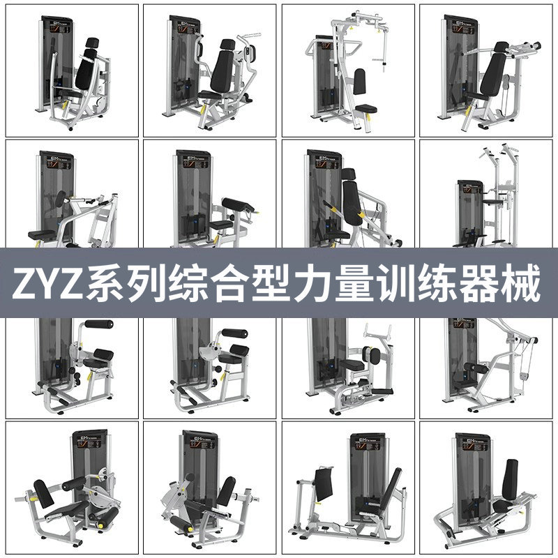 Equipo completo de gimnasio para press de pecho sentado, dominadas de espalda alta y baja, leg fly, remo, equipo comercial de entrenamiento de fuerza