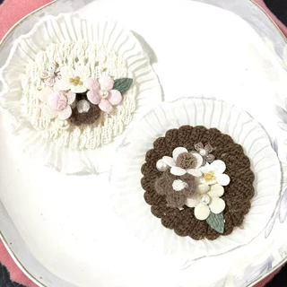 森女系甜美可爱亚麻蕾丝花边花朵百搭刺绣小花配饰胸针服饰辅料