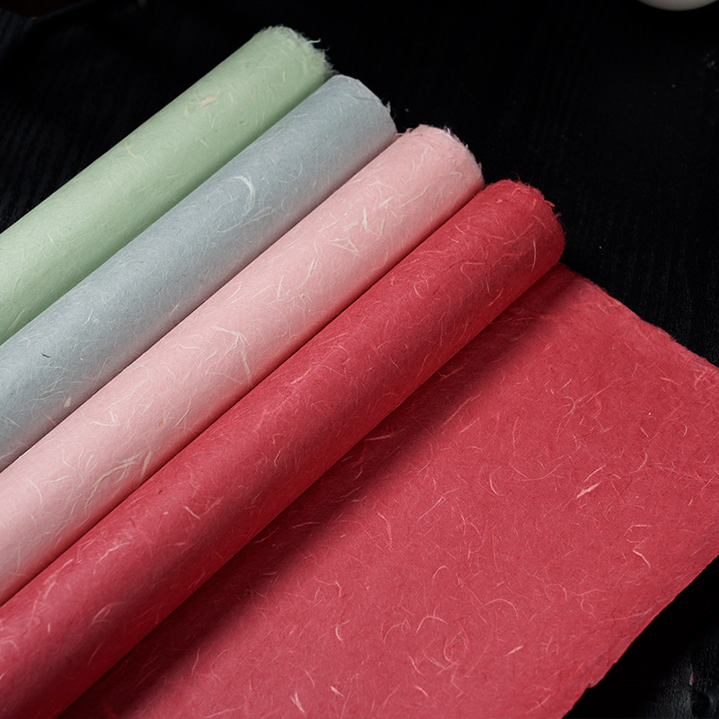 Huizhou Yuxuan colorido agua clara Yunlong papel de papel de aceite paraguas lámpara de papel de arroz en blanco de fibra gruesa decoración de papel de embalaje