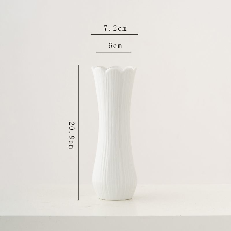 白色现代陶瓷花瓶水养鲜花干花装饰品摆件客厅餐桌摆件花器供应链|undefined