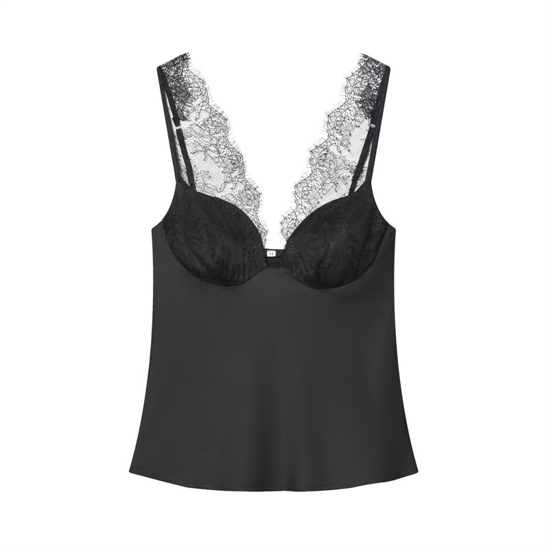 Foreign Trade Wholesale European and American Style 2025 Autumn New Lace Trim Suspender Top 8986331