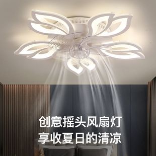 Fan lamp bedroom lamp dining room lamp with fan room living room intelligent shaking head ceiling art AliExpress