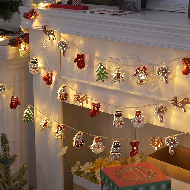 Santa lighting led small light string lights Christmas lights iron Christmas decorative lights Christmas tree lights string