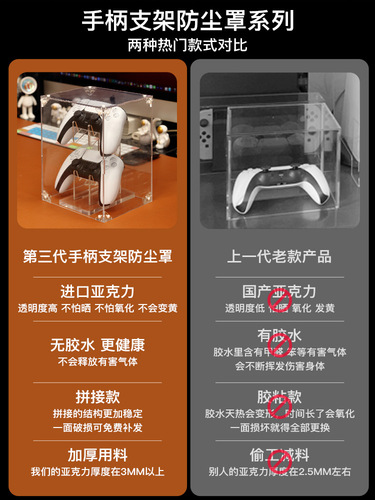 PS5 acrylic handle bracket dust cover PS4 game desktop double-layer universal handle bracket dust cover