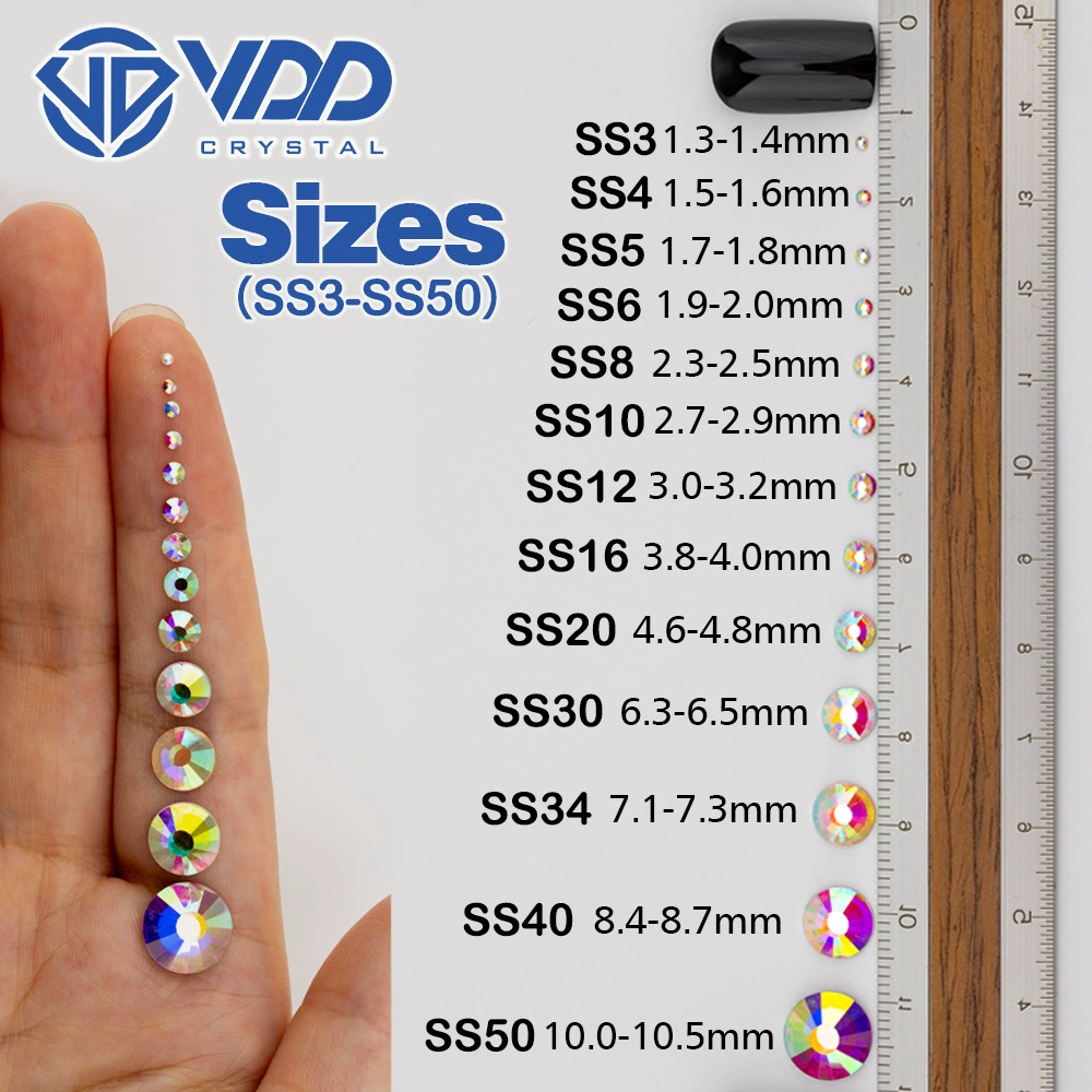 VDD 001 Crystal White Flat Diamond High Quality Glass Crystal Nail Art Diamond DIY Rhinestone Jewelry