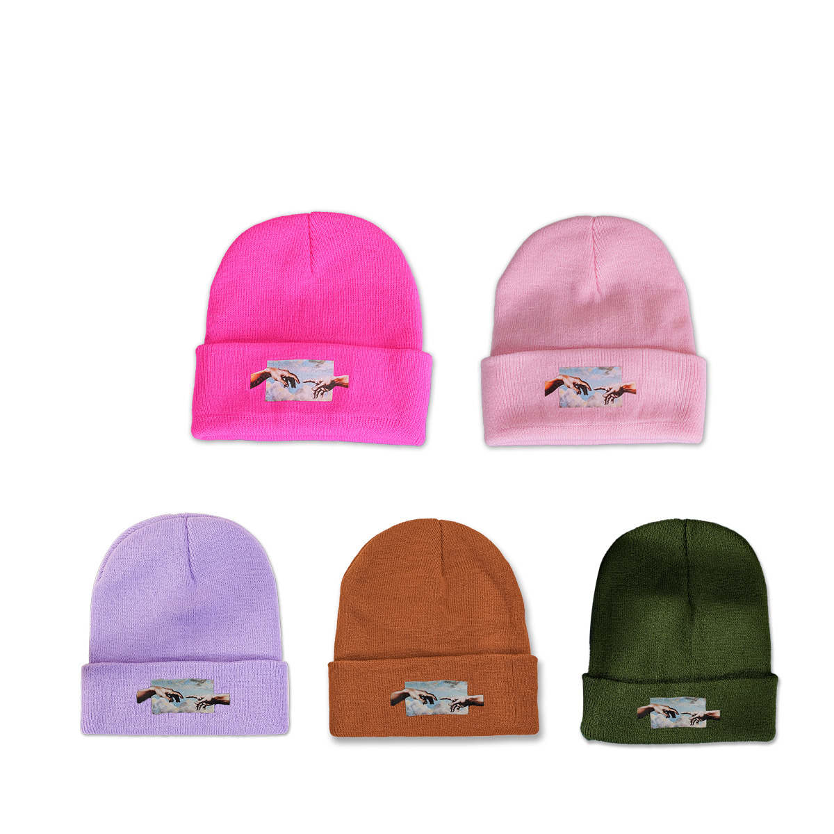 Fashion Painting Printing Knitted Trend Warm Simple Wool Hat Wholesale display picture 2