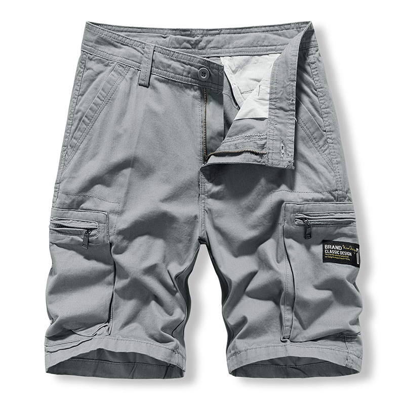 Cross-border Foreign Trade Tooling Shorts Men's Summer Casual Men's Cotton Washed Sports Five-point Zipper Pocket Multi-bag Pants Cross-border Foreign Trade Tooling Shorts Men's Summer Casual Men's Cotton Washed Sports Five-point Zipper Pocket Multi-bag Pants