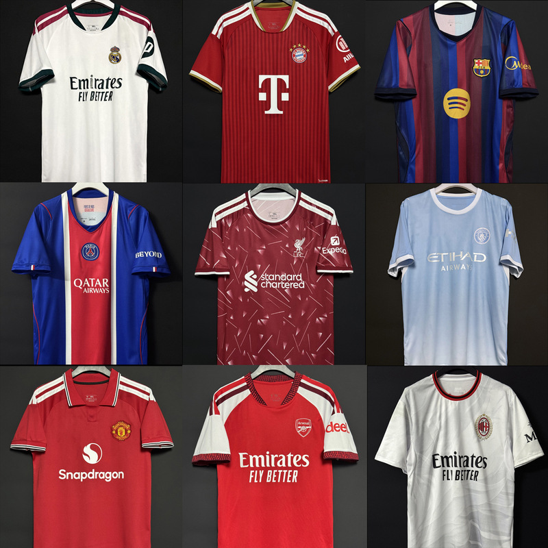2627 Fan Version Club Football Jerseys Arsenal Manchester City Barcelona Paris Ac Milan Bayern Miami Short-Sleeved Jerseys