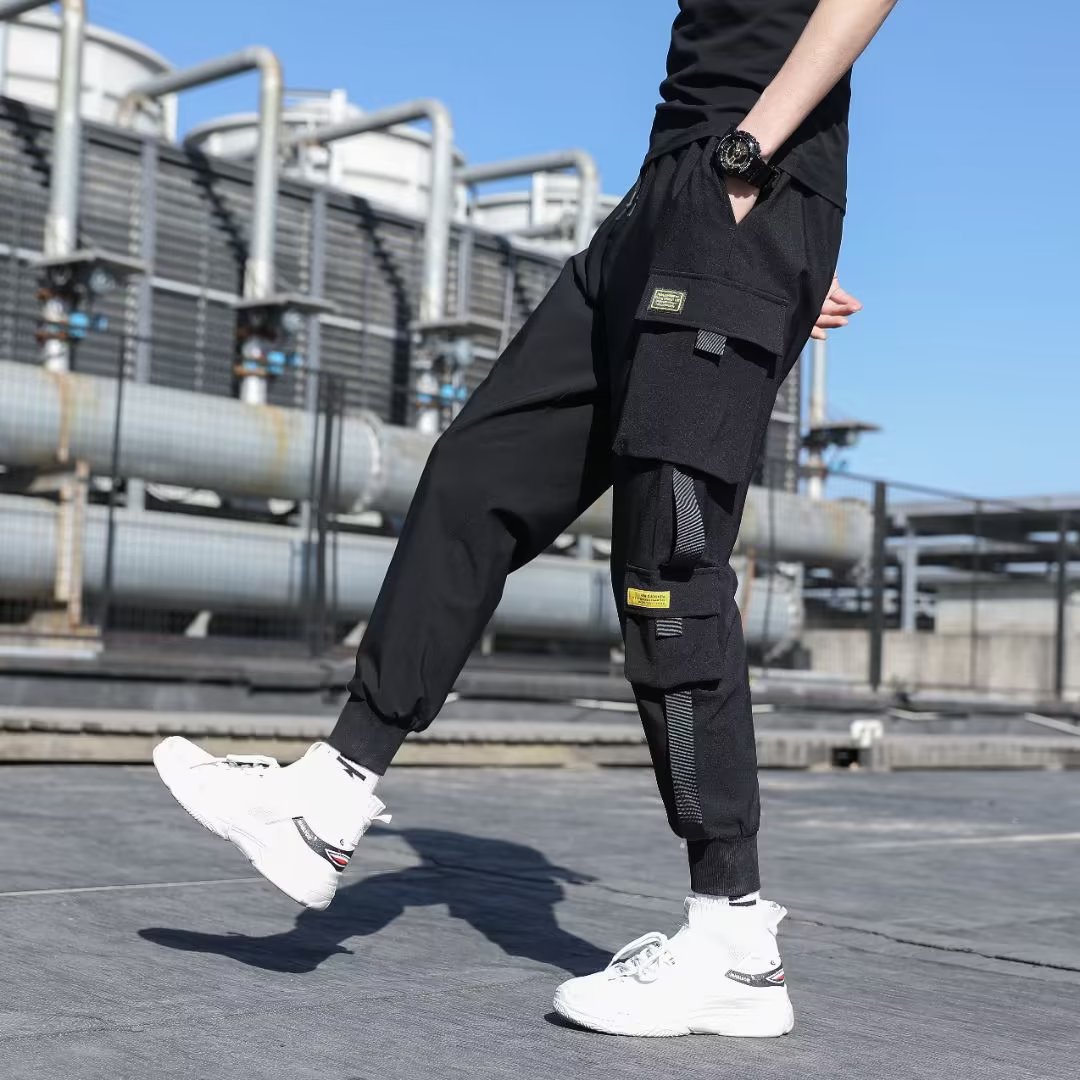 Overalls Men's Trendy Brand Summer Thin Straight Loose Trendy ins Nine-point Sports Pants Casual Long Pants