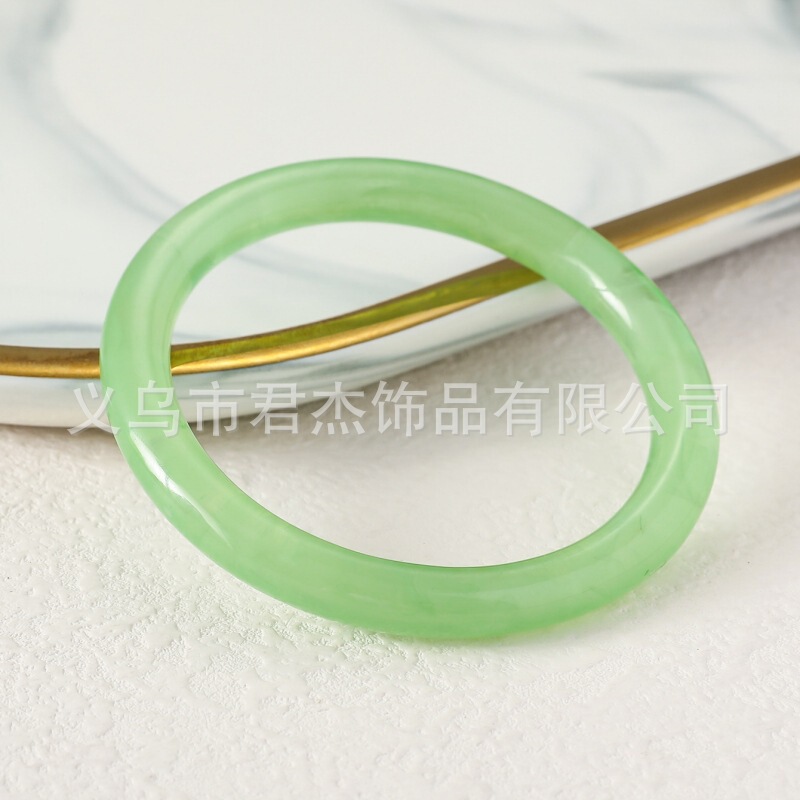 欧美新款几何圆形多色树脂手镯时尚高级感叠戴手环个性搭配手饰潮|undefined