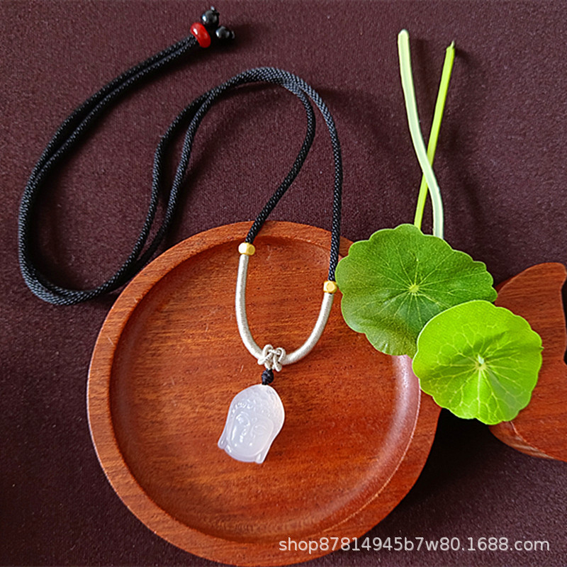 검은 밧줄로 부처님 머리 (20*14mm)