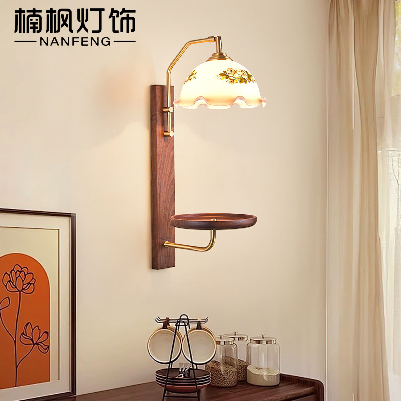 中古壁灯卧室床头灯侘寂风民宿过道复古氛围灯客厅背景墙壁灯