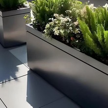 户外不锈钢花箱室外组合花池围栏铁艺长方形花盆成品隔断花槽