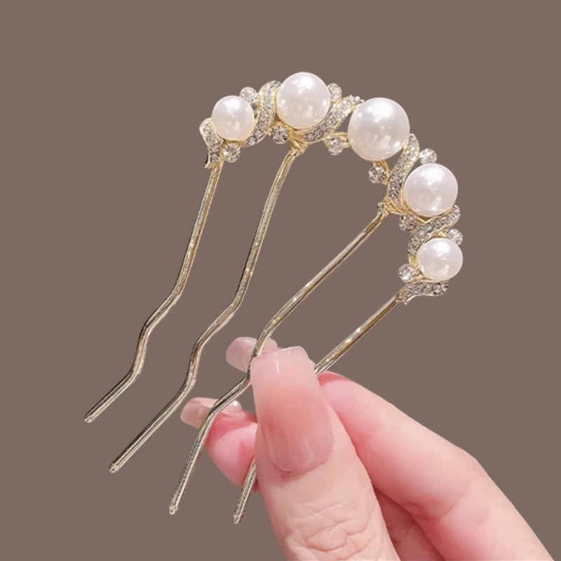 Cabeza de bola en forma de U pinzas de cabello de cabeza de mujer detrás de la cabeza fijación de artefactos de temperamento pinzas de cabello pinzas de cabello tocado pinzas de alta calidad