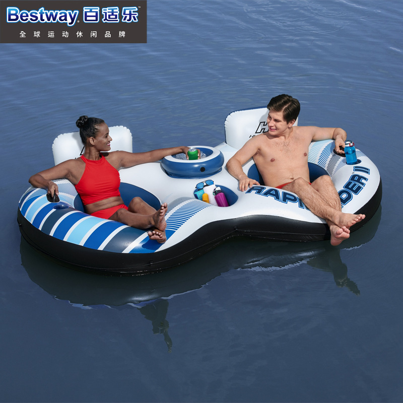Bestway43113海洋乐园躺椅水上浮排浮床漂浮休息水排游泳浮岛
