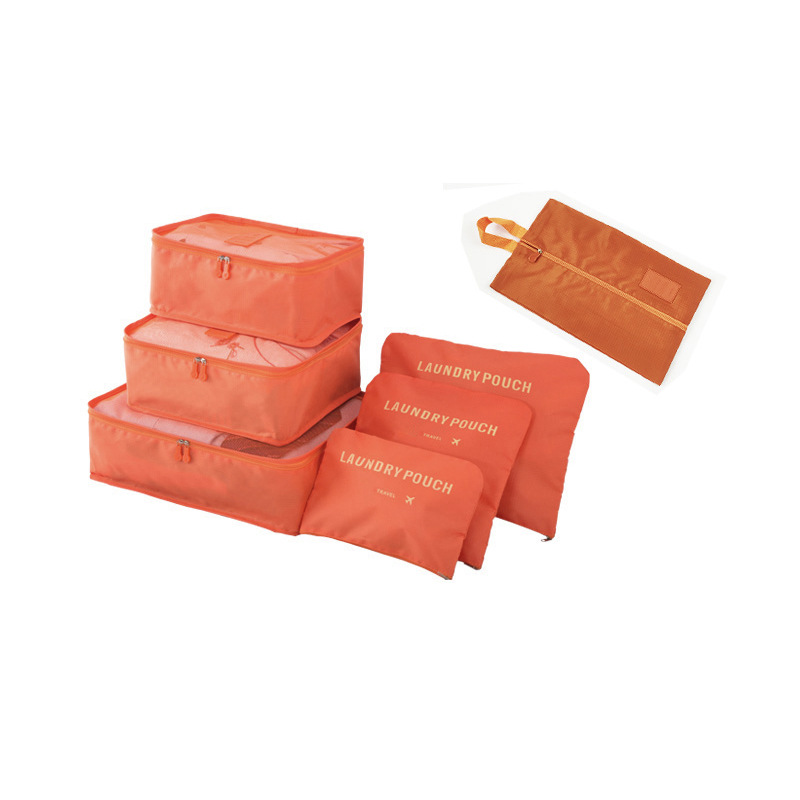 En stock al por mayor de siete piezas de almacenamiento de equipaje viaje de negocios limpio y ordenado de gran capacidad Portátil Bolsa de almacenamiento plegable