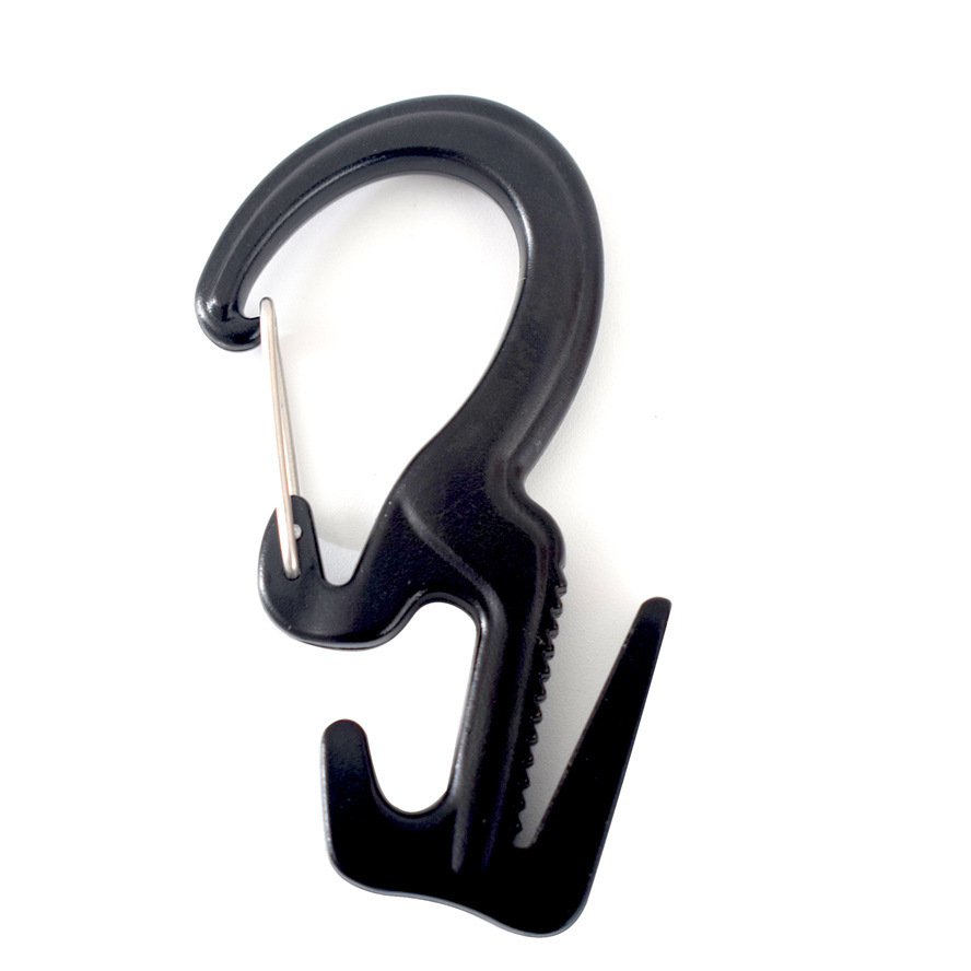 Mosquetón multifuncional al aire libre aleación de aluminio tipo D turismo montañismo escalada en roca hebilla rápida gancho giratorio de 360 grados al por mayor