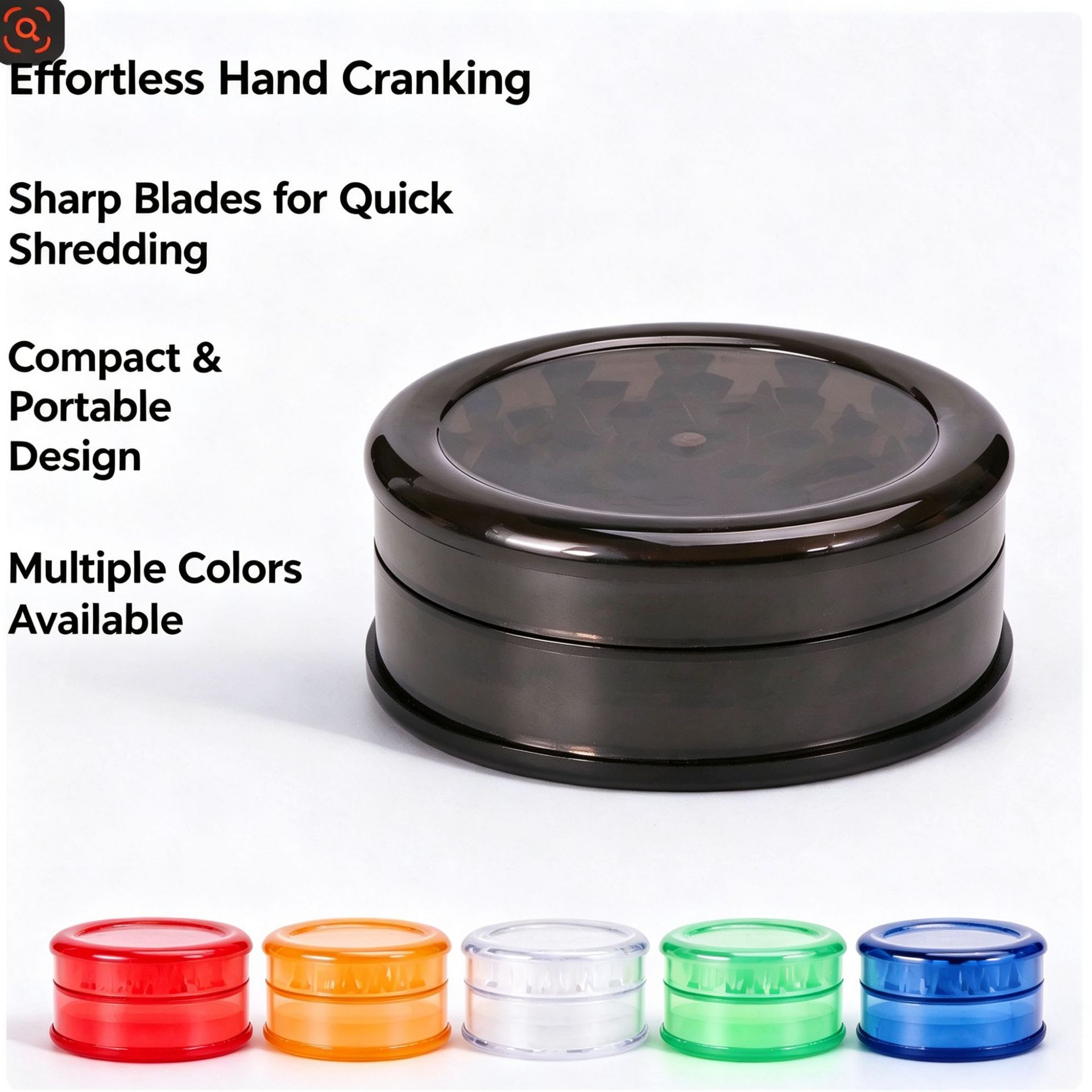 双层塑料磨烟器55mm便携手动研磨器小刷子碎烟器厂家批发grinder