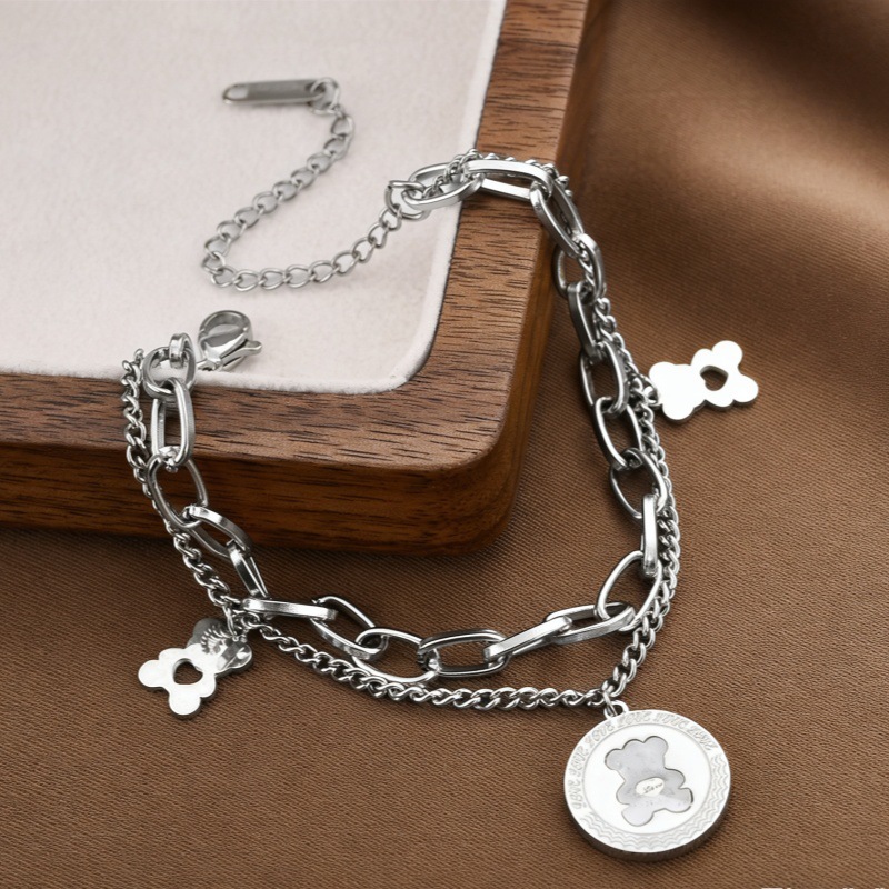 Joyas transfronterizas europeas y americanas Pulsera de acero de titanio de todo fósforo Versión coreana del temperamento bohemio Pulsera de acero de titanio que no se desvanece Joyería femenina