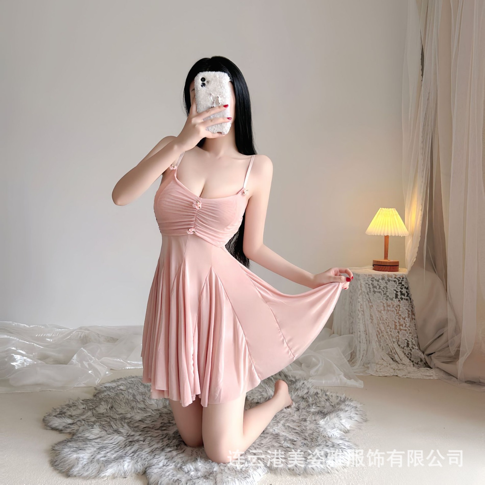 섹시한 란제리 섹시한 슬링 나이트 드레스 매력 관점 메쉬 유니폼 순수한 매력적인 파자마 유니폼 세트 백리스