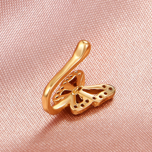 Cross-border simple and personalized U-shaped fake nose ring Amazon diamond butterfly nose nail European and American hole-free nose clip piercing jewelry