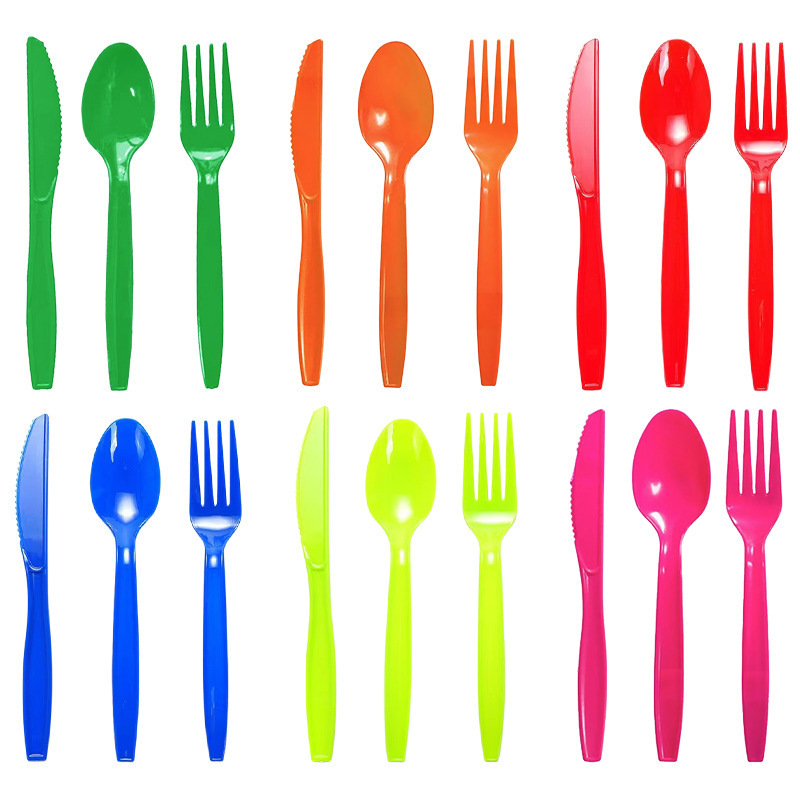 Party Supplies Disposable Cutlery, Wedding, Birthday Party, Cake Cutting Fork and Spoon Material, Disposable Tableware
