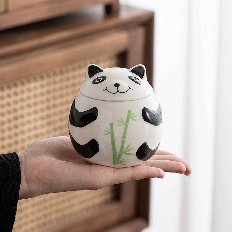 Свежая Очаровательная керамическая национальная сокровищница панда чайная банка креативная керамическая имитация Милая герметичная банка церемония открытия