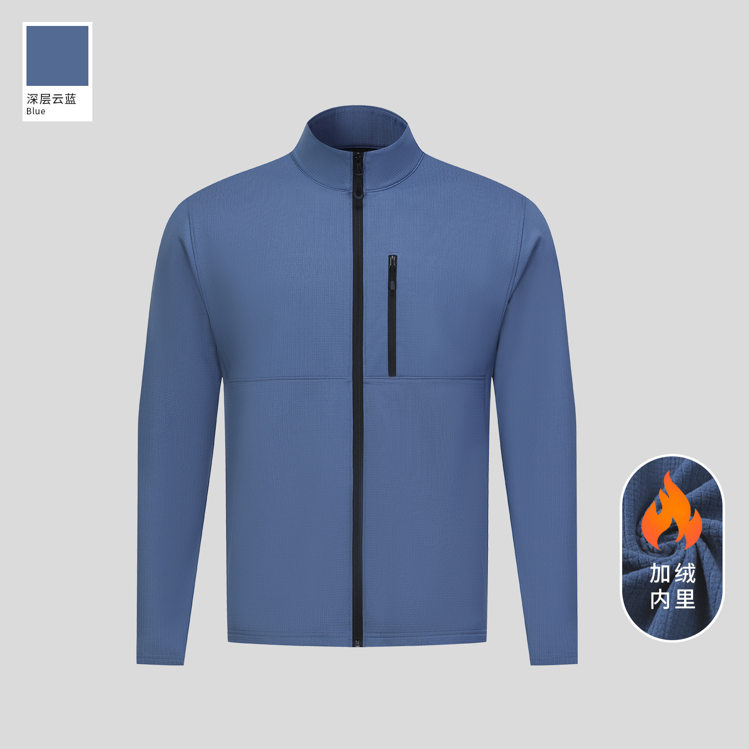Dijia chaqueta deportiva al aire libre para hombre más terciopelo cálido de manga larga cuello alto cremallera top entrenamiento para correr ropa de fitness invierno