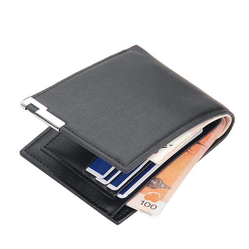 baellerry Men's Short Wallet Korean Style Iron Edge Youth Men's Horizontal Multi-Card Holder Wallet Fashionable Card Bag