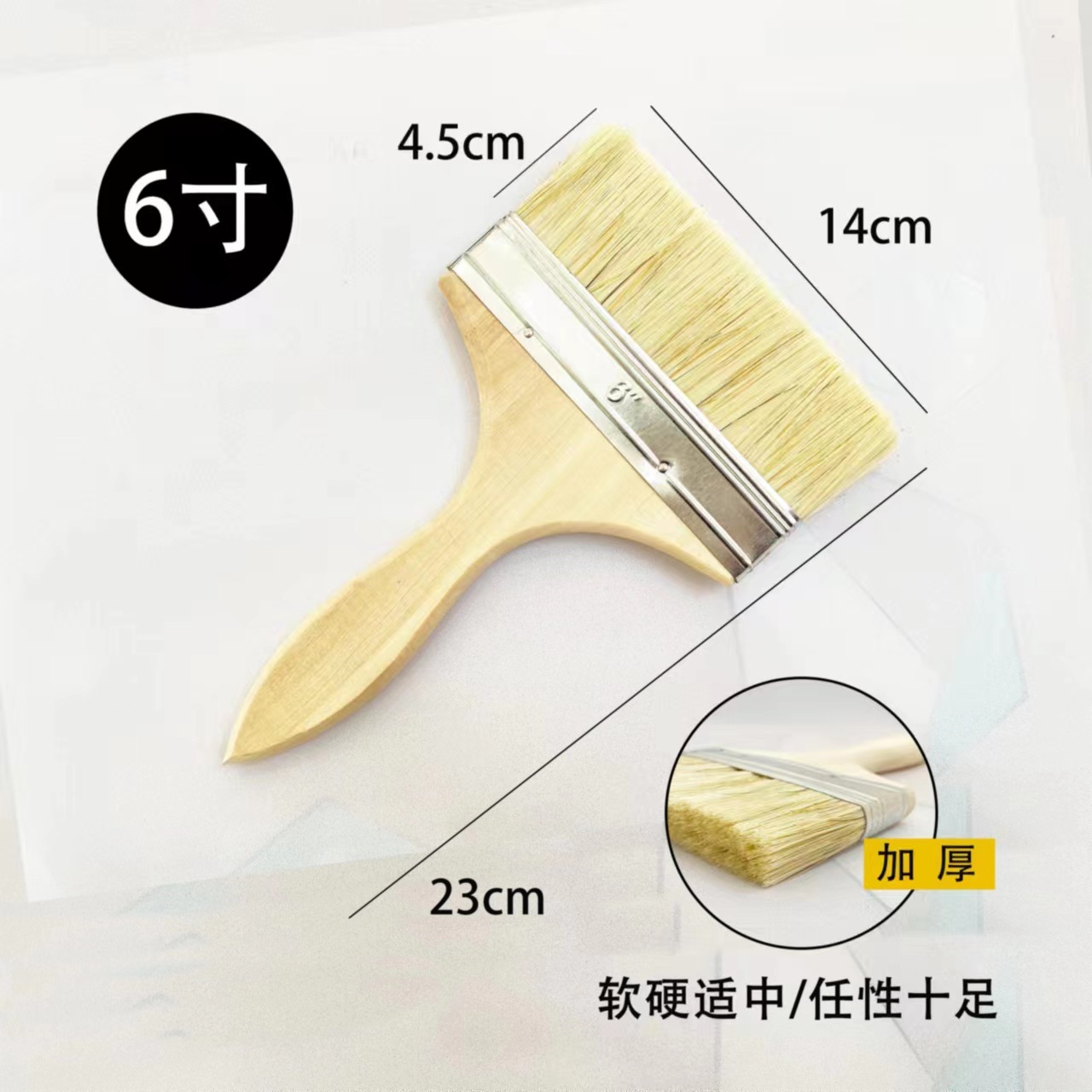 Cepillo de cerdas de cerdo con mango de madera, cepillo para barbacoa, cepillo de limpieza marina grueso para eliminar el polvo, cepillo pequeño para pintar y decorar, venta al por mayor del fabricante