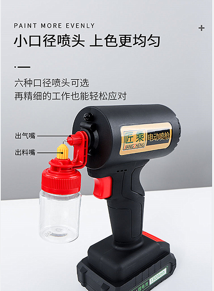 Suitable for Adjustable Electric Spray Gun Furniture Repair and Touch-Up Tools Lithium Battery Spray Machine Multi-Purpose Wireless Spray