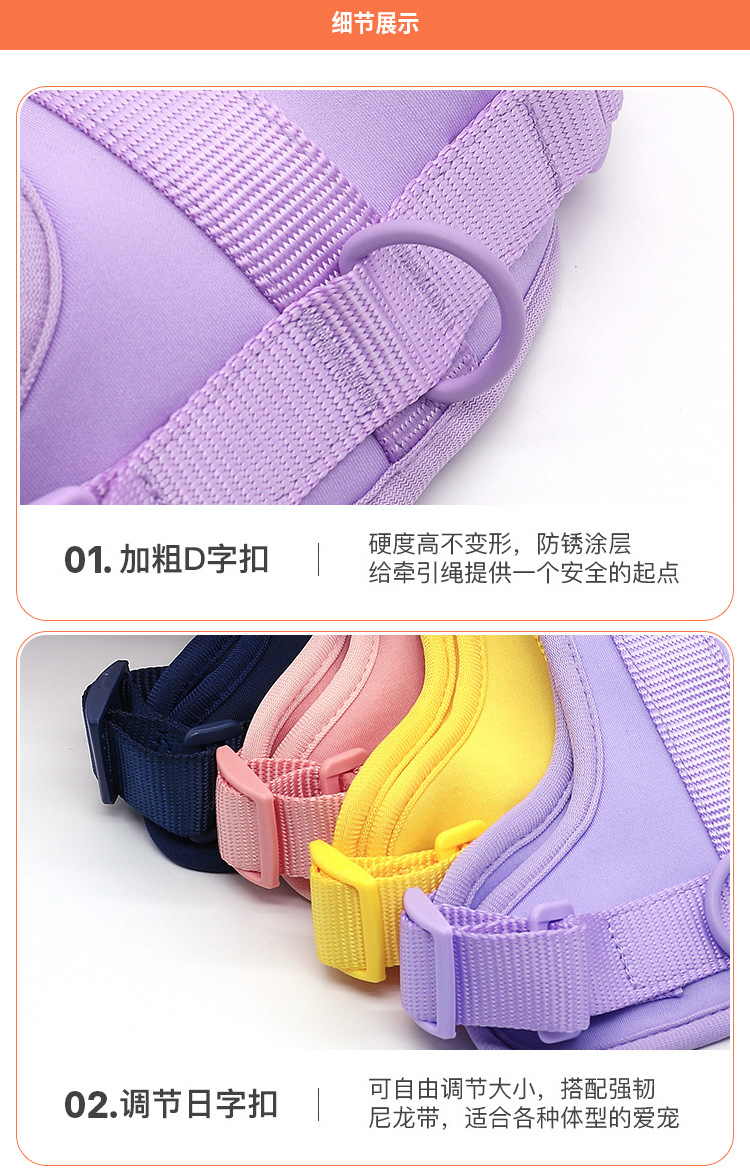 跨境爆品WildOne宠物狗狗胸背带套装PVC项圈牵引绳中小型夏季透气详情9