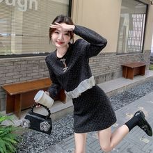 挂件外套短裙2025洋气蝴蝶结春季香风套装显瘦气质新款两件套荷叶