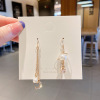 Silver needle, retro fashionable long design earrings with tassels, silver 925 sample, trend of season, wholesale