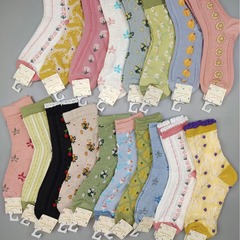 日単tuuanna女性靴下図中筒靴下春夏薄い綿女性ファッション靴下対外貿易アンナ通気卸売り