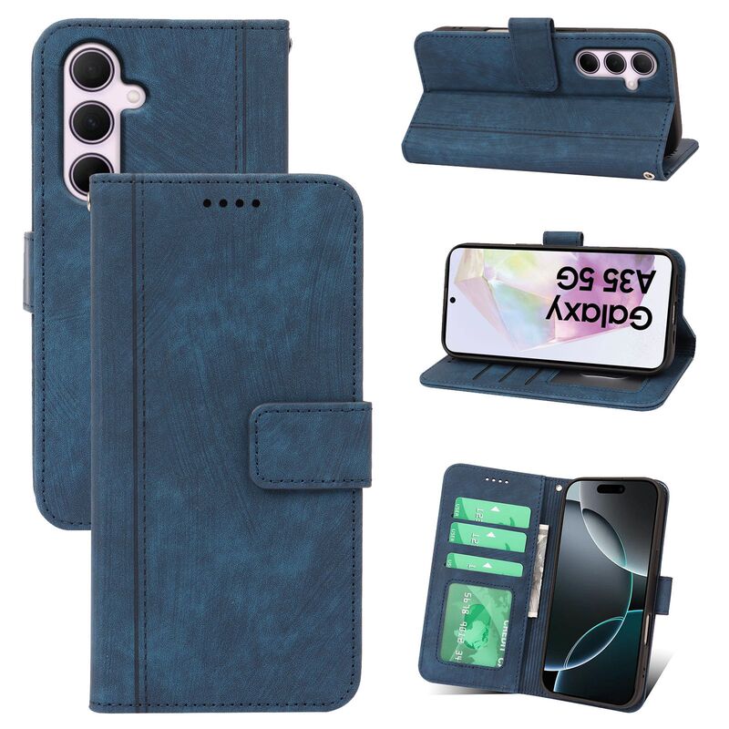 Suitable for Samsung A36 Mobile Phone Leather Case Samsung A06 5g Square Buckle Flip Leather Case A25E Mobile Phone Protective Case