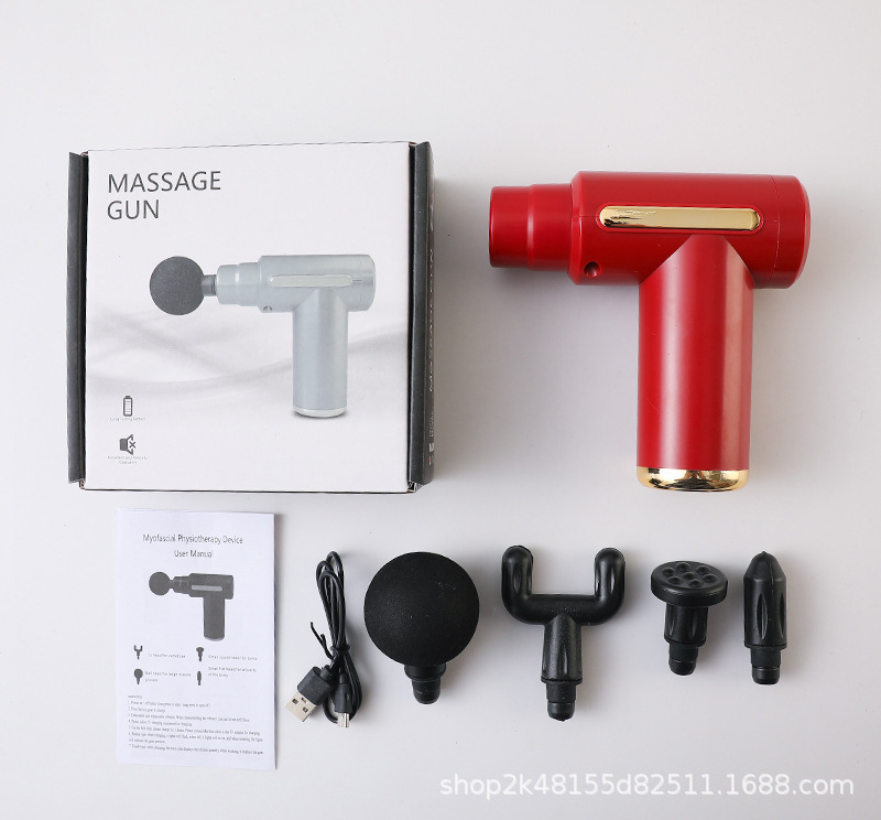 ミニ筋膜銃クロスボーダーマッサージ銃電動筋膜筋肉衝撃銃リラックス器具筋膜棒首膜銃|undefined