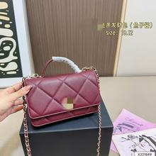 小香风真皮高仿大牌奢侈品手提包菱格链条单肩斜挎包女包包腋下包