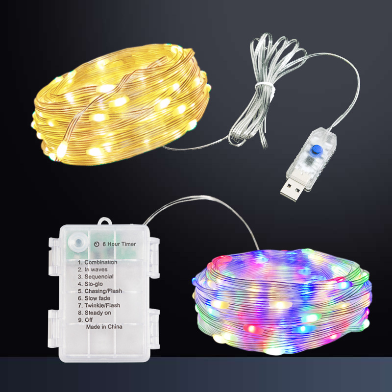 Remote Control Light String Led String Lights Christmas Wedding USB Remote Control Battery Box Decorative Lights Camping Light String