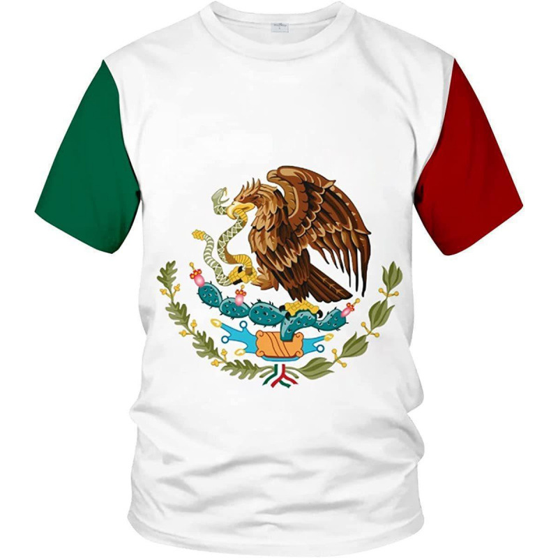 Comercio exterior transfronterizo AliExpress TK venta caliente impresión digital 3D camiseta de hombre manga corta casual serie mexicana blusa