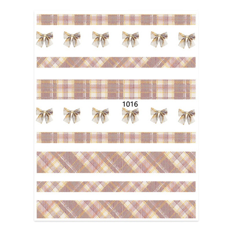 Celebridad de Internet nuevo escocés Plaid uñas pegatinas JK estilo fresco uñas pegatinas DIY cinta adhesiva