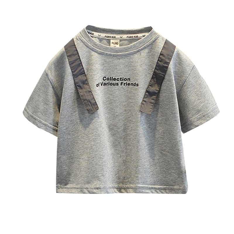 7934 Camiseta de manga corta para niños Ropa de verano Ropa para niños Bebé para niños Mochila Ropa delgada de verano de dibujos animados