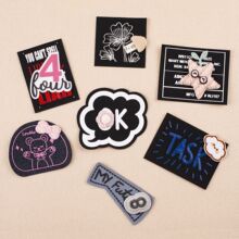 环保丝网印立体印刷自粘款布标贴手机壳藤编篮子包棒球帽搭配组合