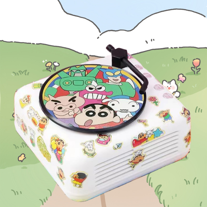 蜡笔小新系列礼物蓝牙音箱唱片机女孩子可爱户外音响女生生日礼物|undefined