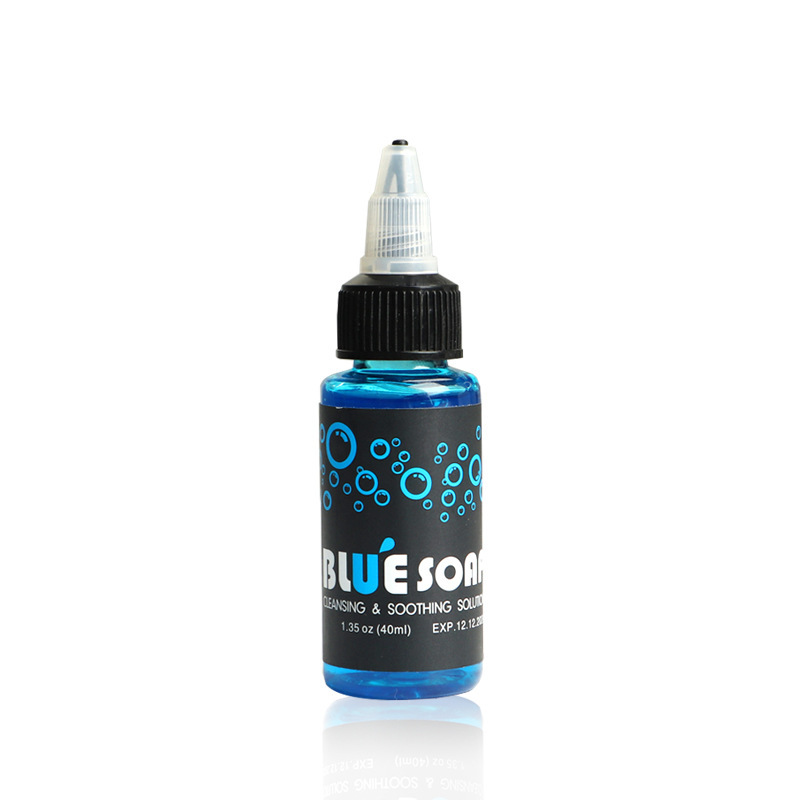 Transfronterizo azul algas tatuaje solución de limpieza de espuma desinfectante limpieza azul algas 40ML tatuaje suministros de limpieza tatuaje consumibles