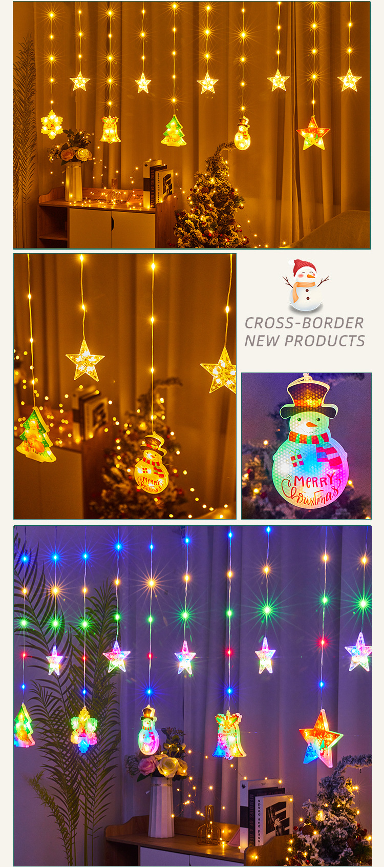 Noël Noël Star Bonhomme De Neige Arylique Fête Guirlandes Lumineuses display picture 3