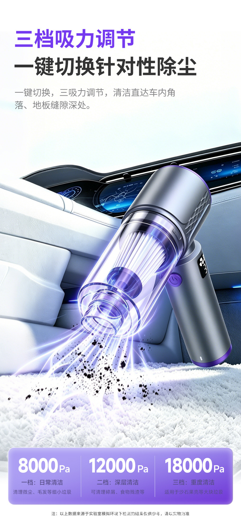 Manufacturer's Ready-Stock Wireless Car Vacuum Cleaner with High Suction Power, Handheld Portable Vacuum Cleaner with Blowing and Suction Functions, Specifically for Cars