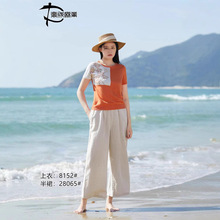 原创亚麻女装 鼎成麻业夏文艺气质大码棉麻女装 撤柜女装尾货走份
