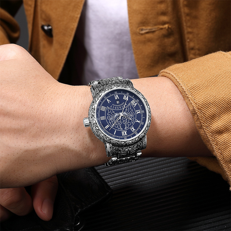 Orologio al quarzo vintage uomo design retro di lusso versatile_voghion.com